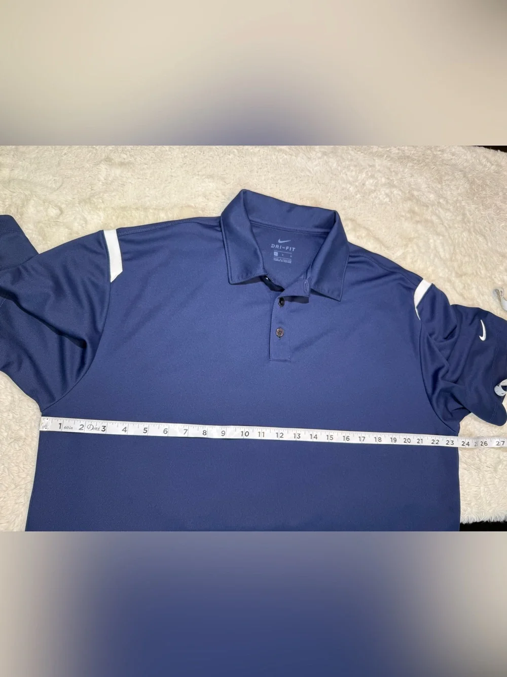 Nike DRI-FIT golf polo size large in navy blue